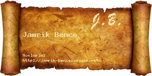 Jamrik Bence névjegykártya