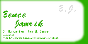 bence jamrik business card